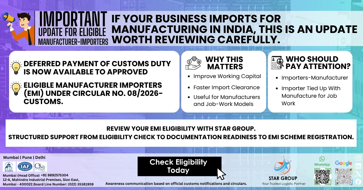 Eligible Manufacturer Importer (EMI) Scheme: Why This Customs Update Matters for Manufacturer-Importers