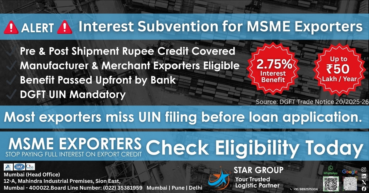 Interest Subvention for MSME Exporters (DGFT – EPM Niryat Prothsahan): What Small Exporters Need to Know (Trade Notice No. 20/2025-26, dated 02 Jan 2026)